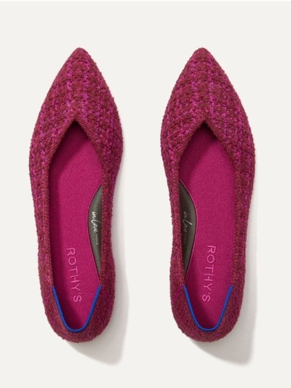 Rothy's The Point ll Flats - Berry Tweed